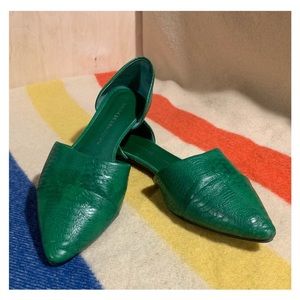 Chinese Laundry D'orsay Flats in Green Snake Skin